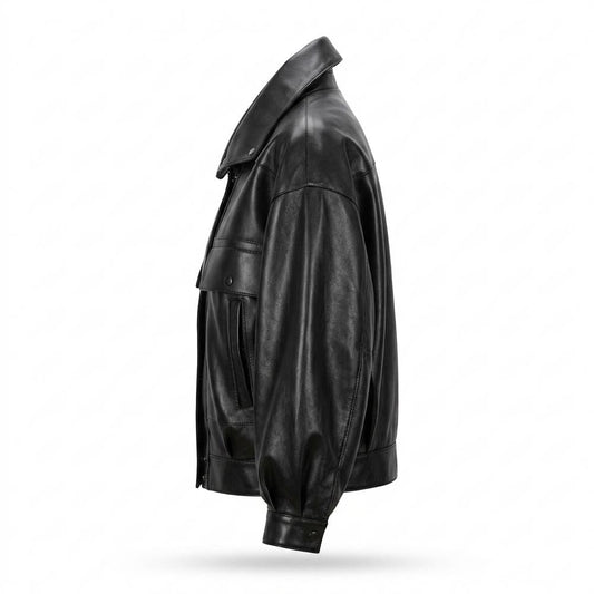 Allsaints Leather - Allar | Oversized Cropped Leather Jacket Unisex