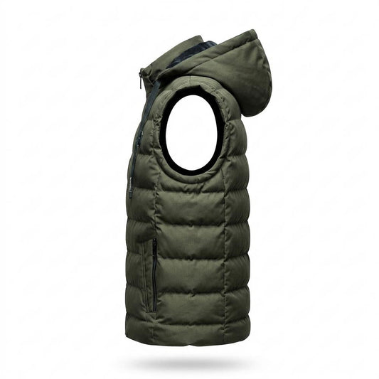 Allsaints Leather - Vetor | Quilted Hooded Vest Men
