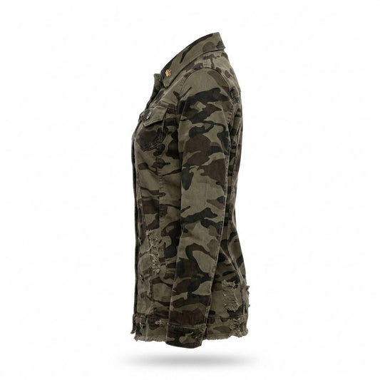 Allsaints Leather - Yorel | Camouflage Button-Front Jacket Women