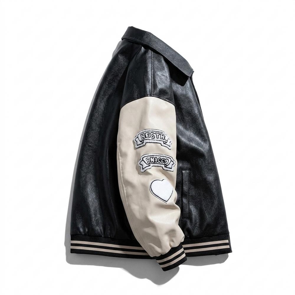 Allsaints Leather - Kenav | Patched Faux-Leather Jacket Unisex