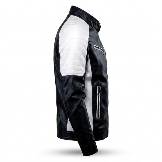 Allsaints Leather - Sowus | Two-Tone Slim-Fit Leather Jacket Men