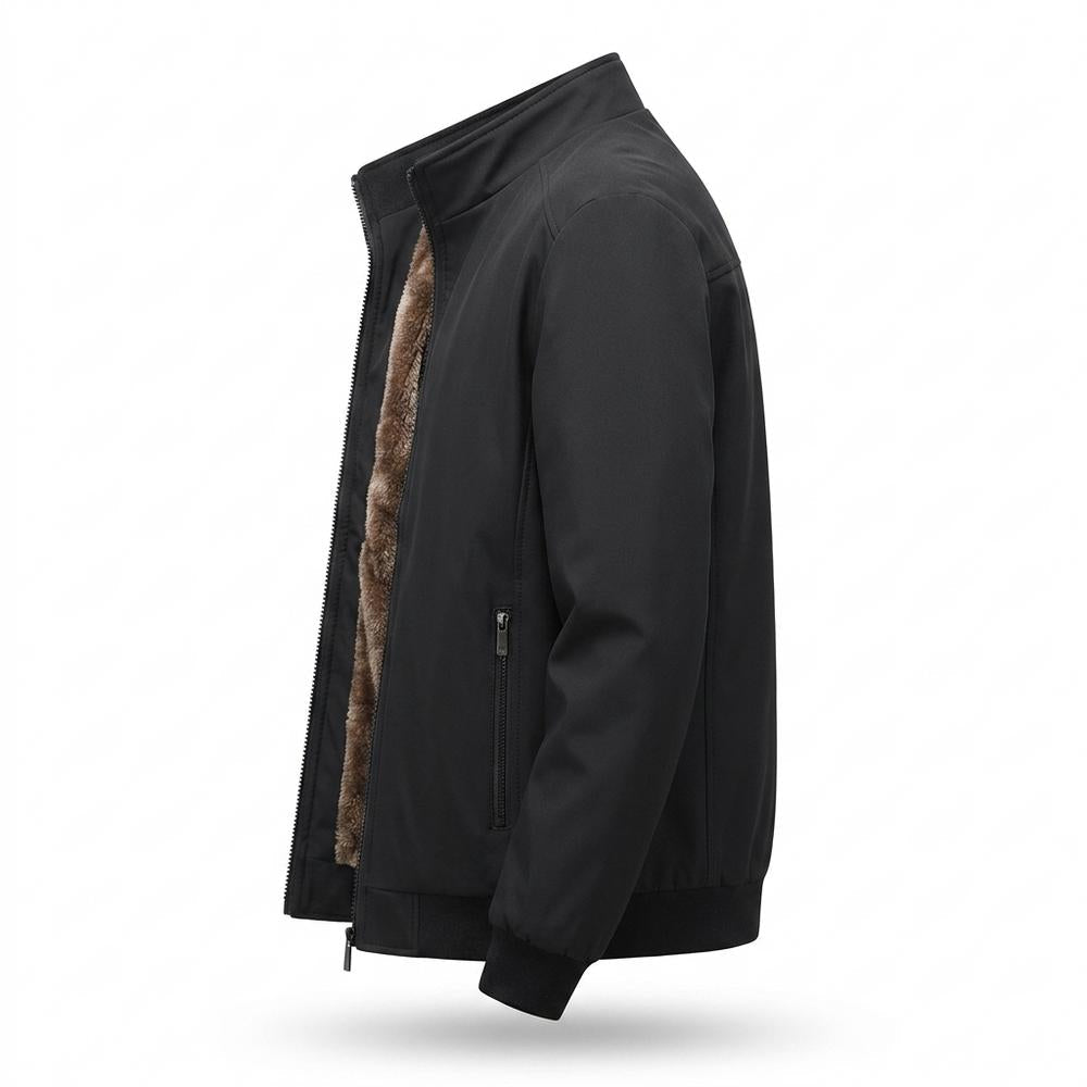 Allsaints Leather - Zeren | Fleece-Lined Stand-Collar Jacket Men