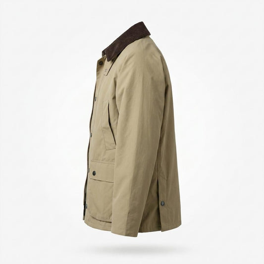 Allsaints Leather - Yomor | Corduroy-Collar Plaid-Lined Jacket Men