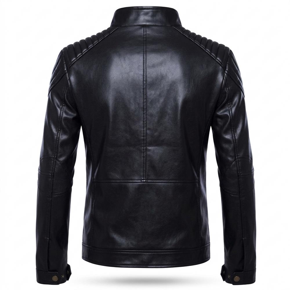 Allsaints Leather - Setir | Padded-Shoulder Fitted Leather Jacket Men