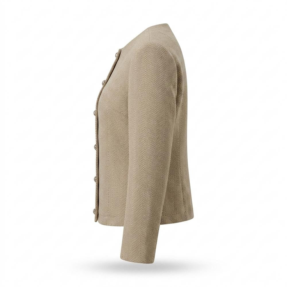 Allsaints Leather - Arlom | Collarless Herringbone Jacket Women