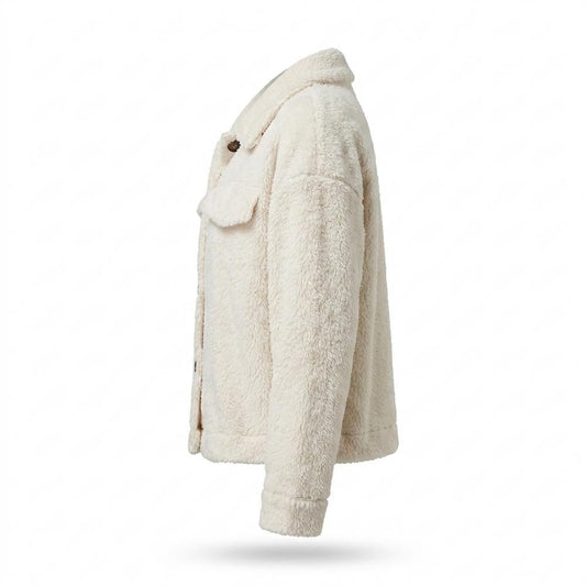 Allsaints Leather - Allom | Fleece Button-Up Jacket Women