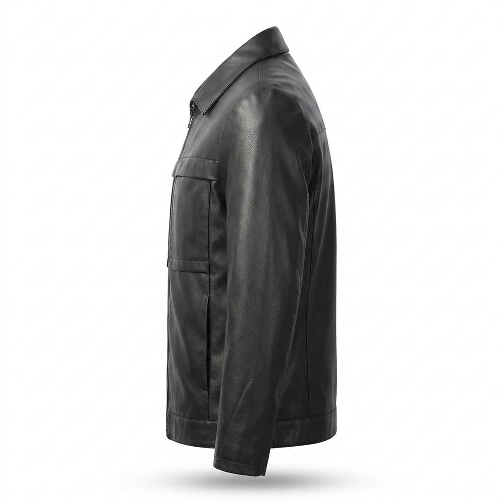 Allsaints Leather - Rosin | Zip-Up Collared Leather Jacket Men