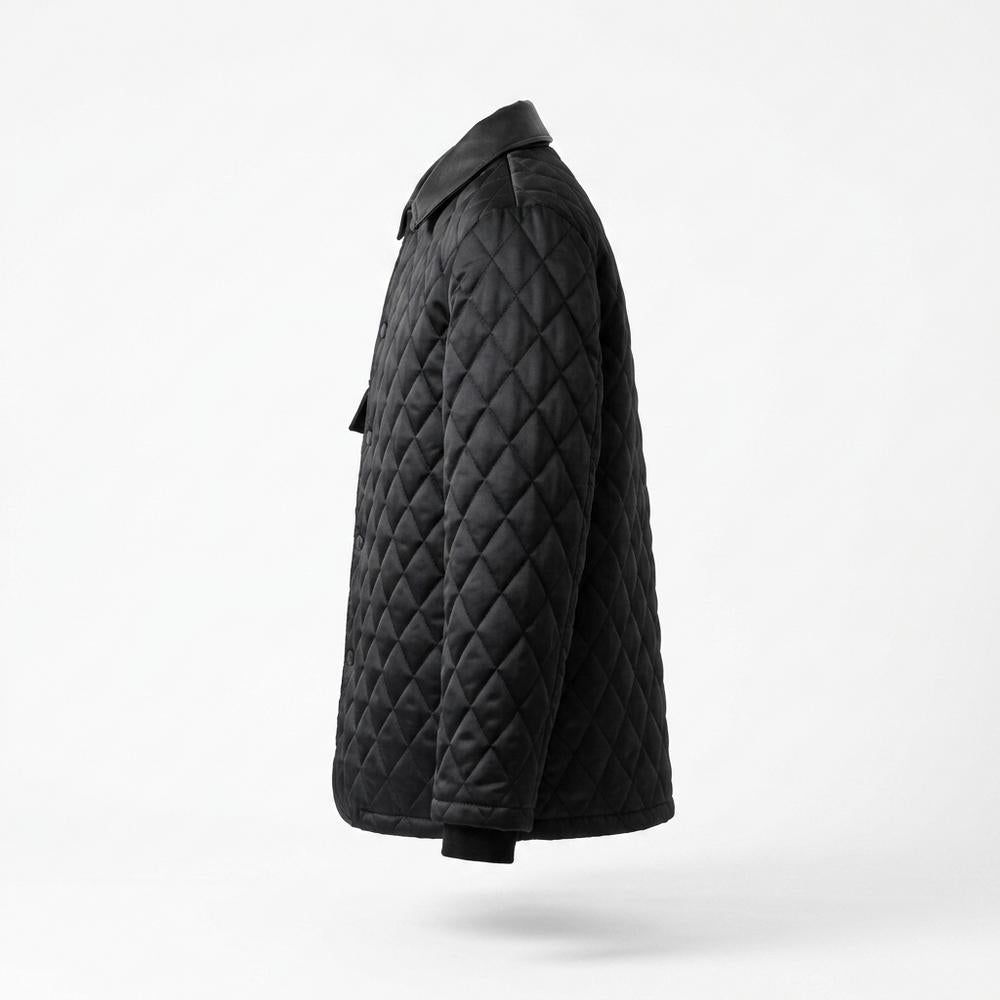 Allsaints Leather - Lonal | Quilted Leather-Collared Jacket Men