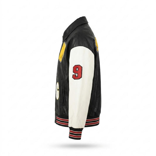 Allsaints Leather - Cotir | Color-Block Embroidered Leather Jacket Unisex