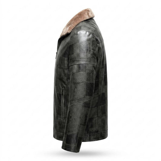 Allsaints Leather - Malan | Lined Textured Leather Jacket Men