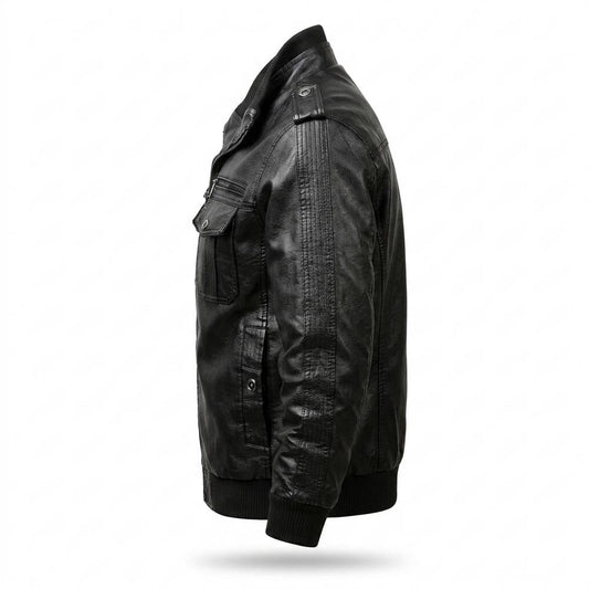 Allsaints Leather - Lanav | Lined Multi-Pocket Leather Jacket Men