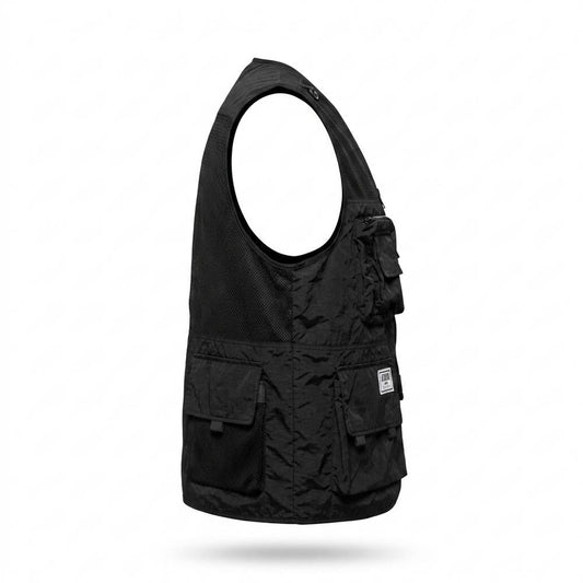 Allsaints Leather - Colar | Multi-Pocket Zip-Up Vest Unisex