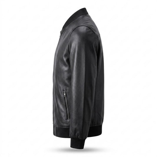 Allsaints Leather - Yokuv | Grained Zippered Leather Jacket Men