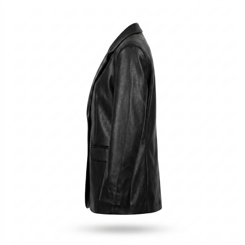 Allsaints Leather | Leather Single-Breasted Blazer Women