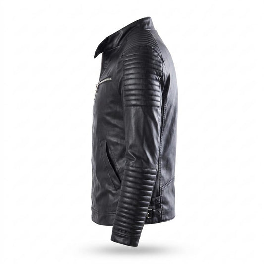 Allsaints Leather - Lytal | Quilted Zippered Leather Jacket Men