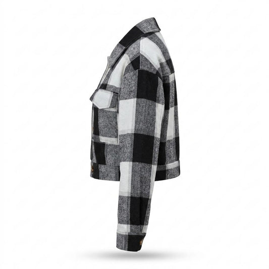 Allsaints Leather - Timor | Plaid Cropped Jacket Women