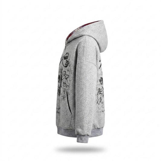 Allsaints Leather - Vesel | Printed Zip-Up Hoodie Unisex