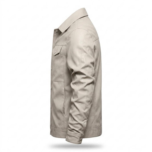 Allsaints Leather - Maven | Button-Front Collared Leather Jacket Men