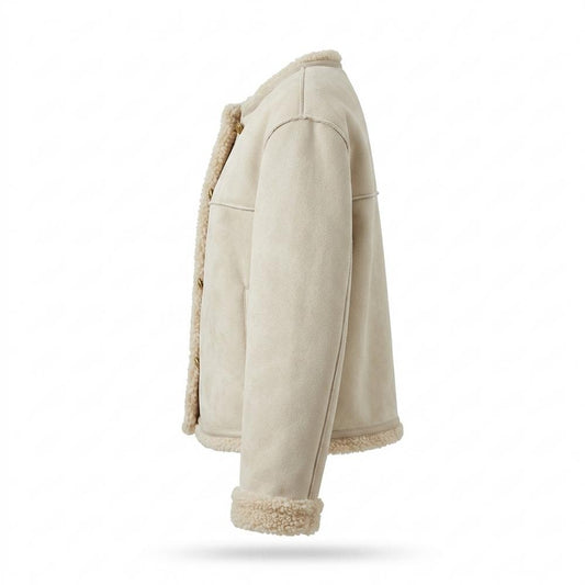 Allsaints Leather - Zeral | Sherpa-Lined Collarless Jacket Women