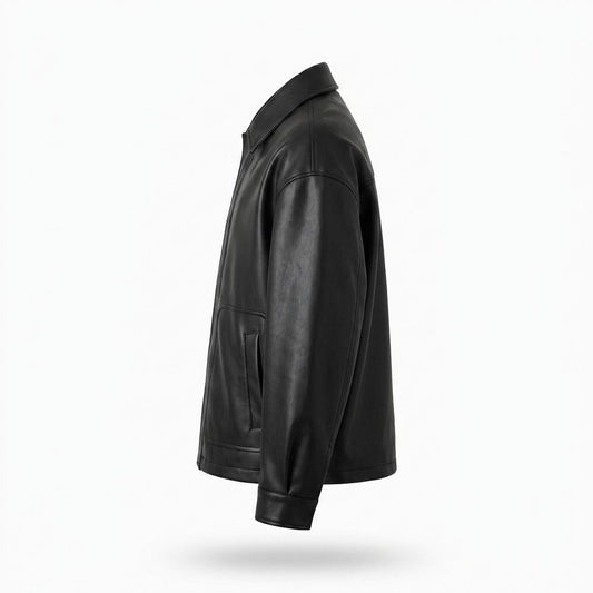 Allsaints Leather - Nelom | Button-Front Collared Leather Jacket Men