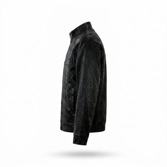 Allsaints Leather - Zilad | Textured Zip-Up Jacket Unisex