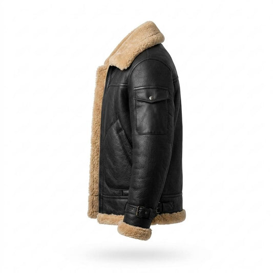 Allsaints Leather - Dadar | Shearling-Lined Aviator Leather Jacket Men