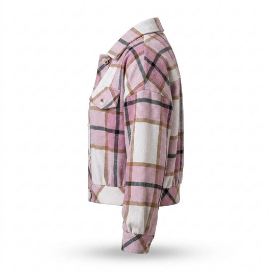 Allsaints Leather - Yolan | Plaid Cropped Jacket Women