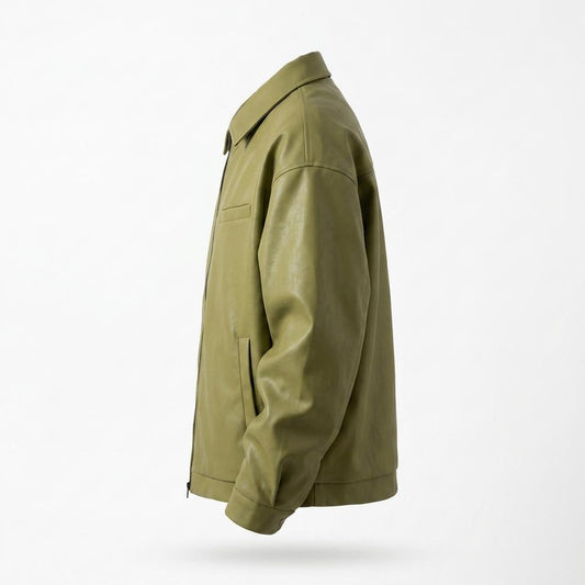 Allsaints Leather - Divek | Zip-Up Collared Leather Jacket Unisex