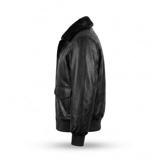 Allsaints Leather - Nesin | Faux-Fur Collar Zip-Up Leather Jacket Men