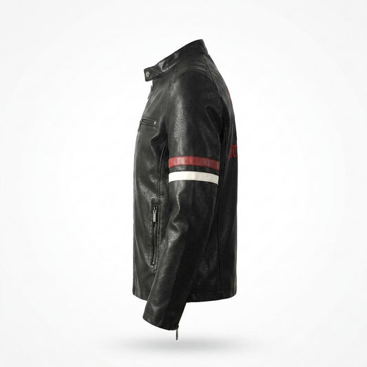 Allsaints Leather - Velar | Striped Embroidered Leather Jacket Men