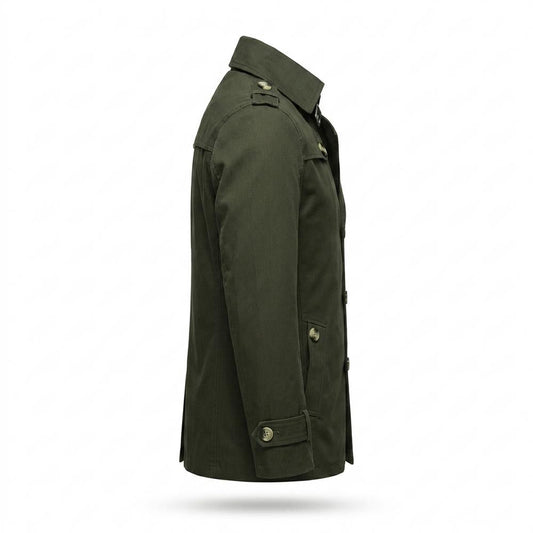 Allsaints Leather - Nosin | Single-Breasted Buckle-Collar Coat Men