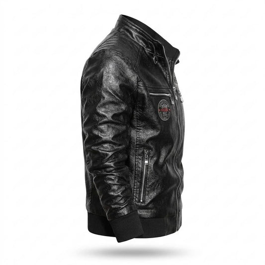 Allsaints Leather - Dahuk | Quilted Zippered Leather Jacket Men