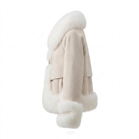Allsaints Leather - Zeron | Fur-Trimmed Embossed Jacket Women