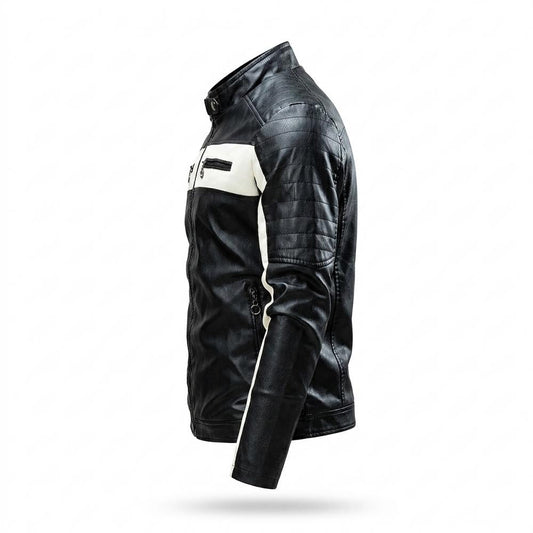 Allsaints Leather - Kevan | Quilted Two-Tone Leather Jacket Men