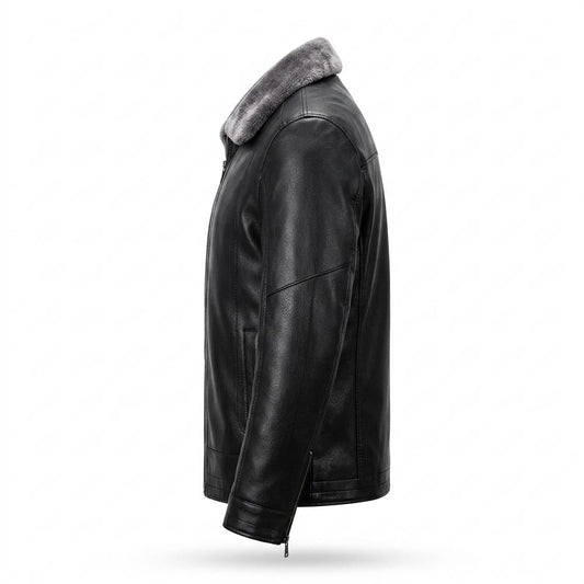 Allsaints Leather - Milin | Fur-Collar Zip-Up Leather Jacket Men