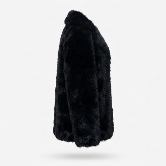 Allsaints Leather - Yoser | Faux Fur Notched Lapel Coat Women