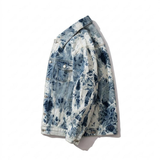 Allsaints Leather - Aobir | Tie-Dye Button-Up Denim Jacket Unisex