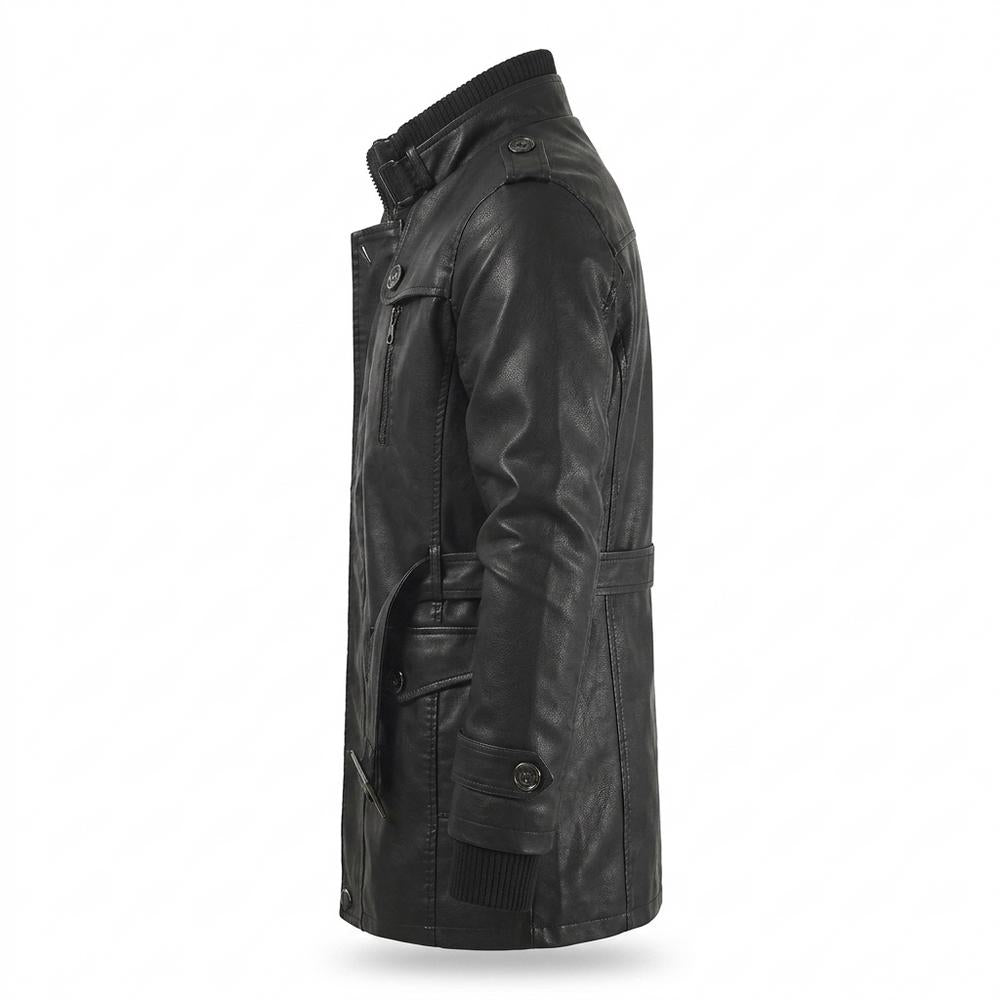 Allsaints Leather - Elvan | Lined High-Collar Coat Men