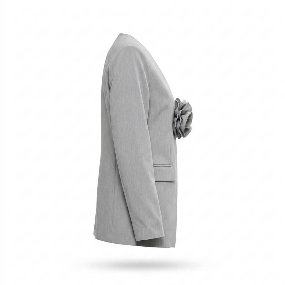 Allsaints Leather - Zalan | Collarless Flower-Appliqué Blazer Women