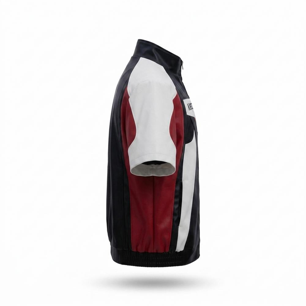 Allsaints Leather - Dukum | Short-Sleeved Color-Block Jacket Unisex