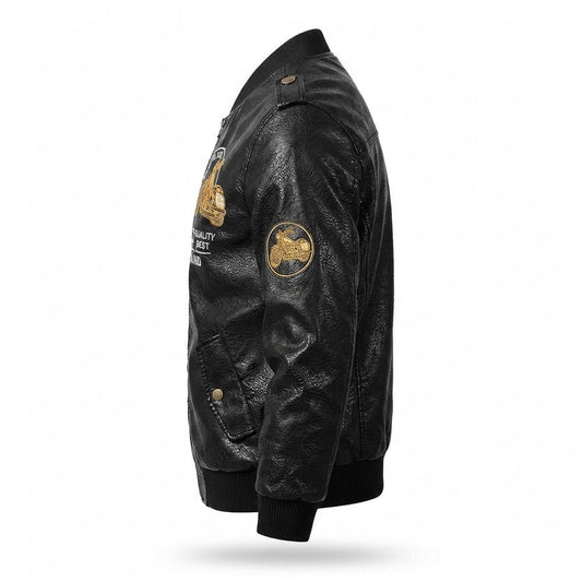 Allsaints Leather - Viver | Embroidered Lined Jacket Men