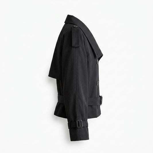 Allsaints Leather - Zerel | Double-Breasted Cropped Jacket Women
