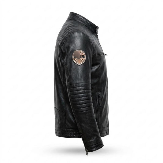 Allsaints Leather - Saken | Quilted Zippered Leather Jacket Men