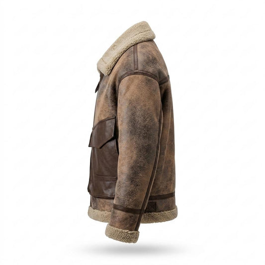 Allsaints Leather - Tasel | Shearling-Lined Patinated Jacket Men