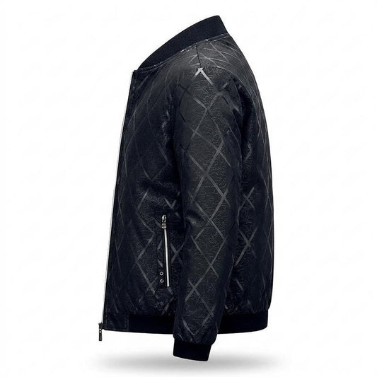 Allsaints Leather - Canal | Patterned Zip-Front Jacket Men