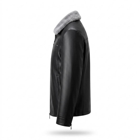 Allsaints Leather - Nevan | Lined Fur-Collar Leather Jacket Men