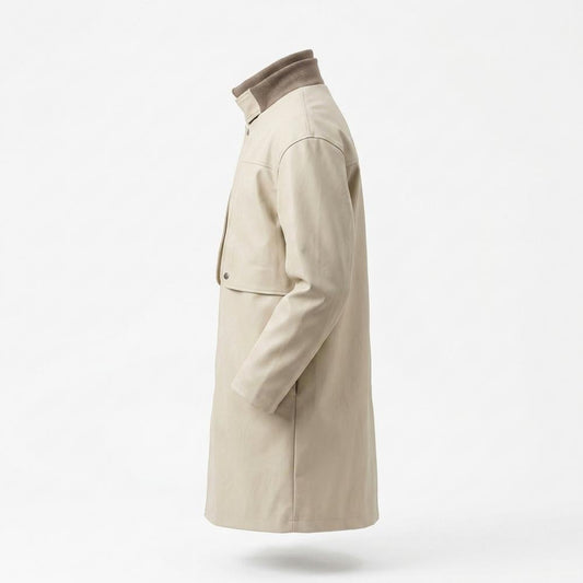 Allsaints Leather - Selar | Funnel Neck Straight Fit Coat Men