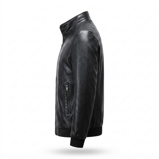 Allsaints Leather - Viron | Zippered Stand-Collar Leather Jacket Men