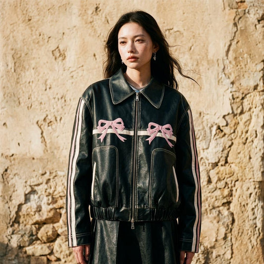 Allsaints Leather - Elven | Appliquéd Zip-Up Leather Jacket Women