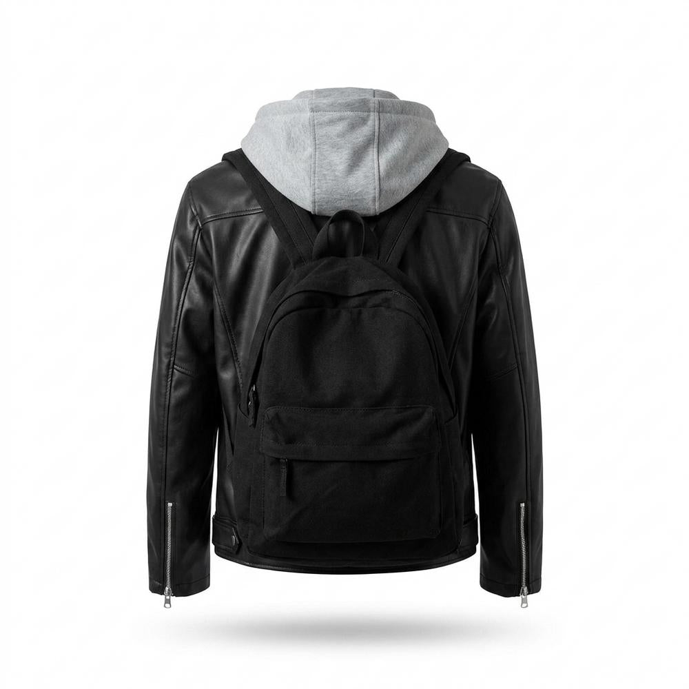 Allsaints Leather - Black | Hooded Asymmetrical Leather Jacket Men